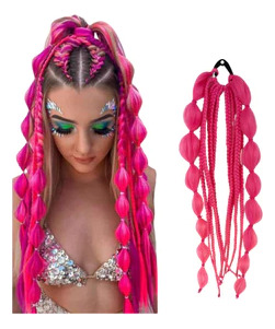 Bubble Braids Coloridas, Extensão De Tranças, Removíveis