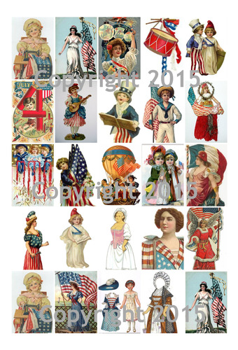Patriotica Imagene Collage Hoja Collection Imprimir