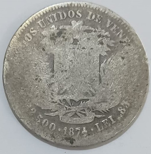 5 Reales 1874 (bamba 2,50bs)