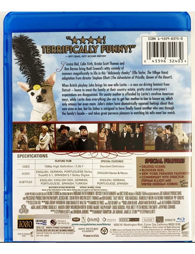 Easy Virtue Bluray Original Nuevo