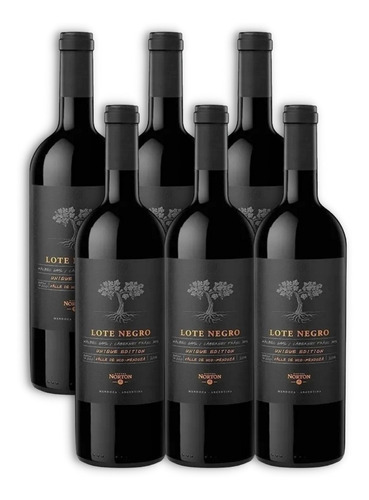 Vino Lote Negro Unique Edition Blend Caja X6u 750ml Mendoza