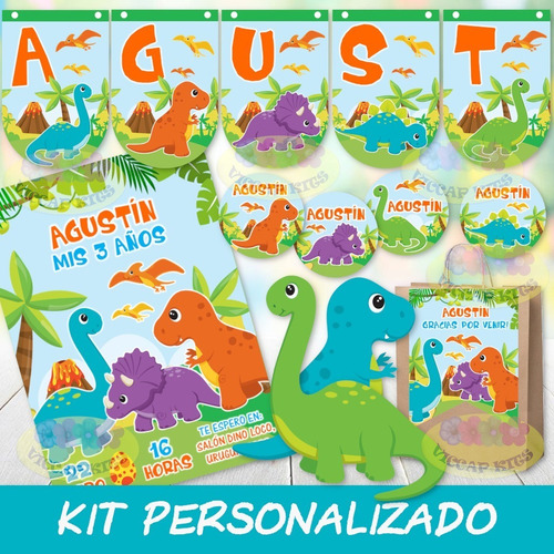 Kit Imprimible Dinosaurios Nene Personalizado