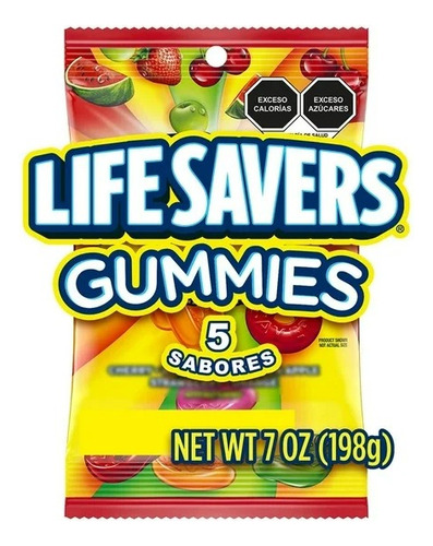 2 Pza Dulces Gomitas Life Savers 5 Sabores 198 G