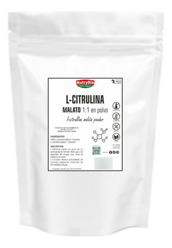 L-citrulina Malato 1:1 En Polvo, Citrulline Malate Nutrydia