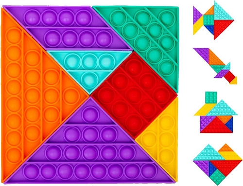 Zqq Bubble Sensory Toy Tangram 7 Piezas Push Pop Bubble Fidg