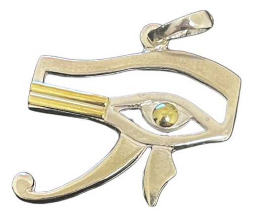 Dije Ojo De Horus Plata 925 Y Oro 3,5cm. X 3,5cm. 