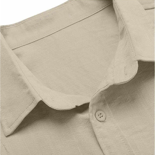 Polera De Lino De Manga Larga Guayabera For Hombre Con Bo