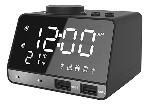 Reloj Despertador Con Altavoz Bluetooth Integrado, Multifunc