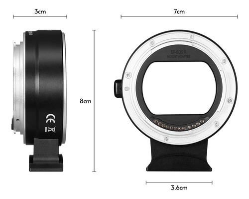 Adaptador Rf Lente Canon Ef E Ef-s Mirrorless Eos R Rp R7 R8