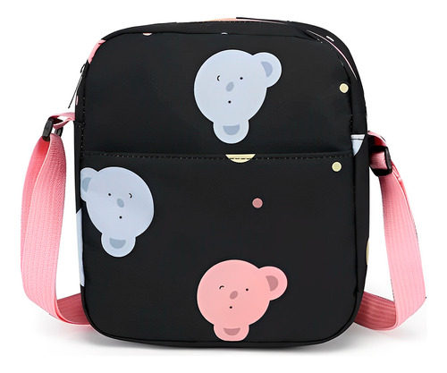 3 Peças Mochila E Estojo Casual Bolsas Dia A Dia Juvenil Cor Preto