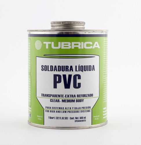 Pega Pvc Soldadura Multiproposito 1/32 Gal Verde Tubrica