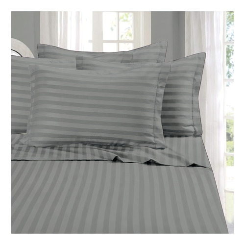 Juego De Sábanas Individuales Premium Microfibra Ultra Suave Color Gris