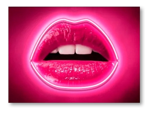 Cuadro Labios Neon Moderno Arte Contemporáneo Neon Lips