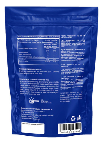 Creatina 100% Pura 650 Gr Nutrathy 130 Servicios Sabor Sin Sabor