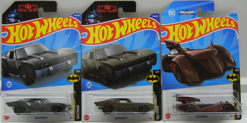 Lote Hot Wheels Batman 3 Batmobile Gris  Obscuro, Verde, Y V