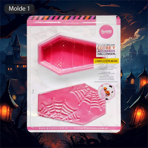 Set De 2 Moldes Placas Cofre Y Acces. Halloween Parpen Prya