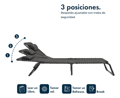 Pack X2 Camastro Gravedad Cero Chico Plegable Gardenlife