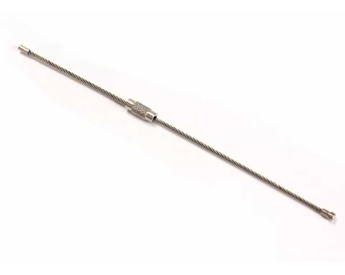 Kit Cabo De Aço Chaveiro Rosca Inox Camping Survival 15cm