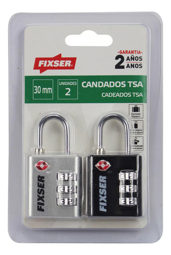 Set 2 Candados Tsa Fx 3 Dígitos