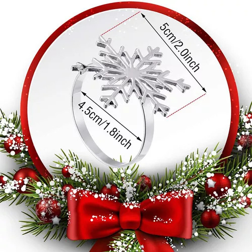 12 Anéis De Guardanapo De Floco De Neve De Natal