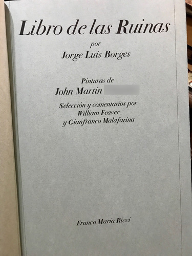 Libro De Las Ruinas - Jorge Luis Borges