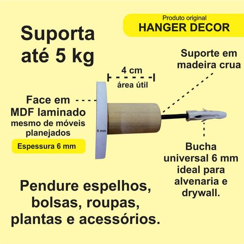 3 Ganchos Penduradores De Parede De Elefante Em Mdf