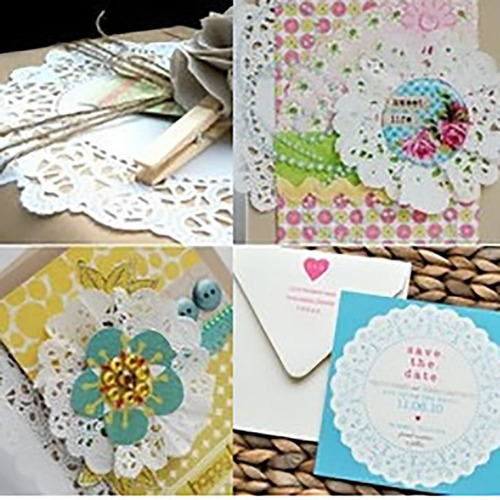 Decora 180 Piezas Redondas Blanca Tapetes De Encaje De Papel
