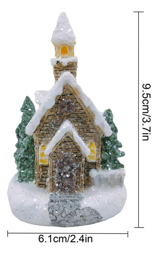 Casa De Nieve Iluminada Para Navidad, Multiusos, De Resina D
