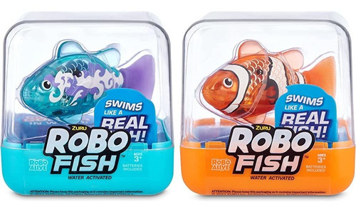 Robo Alive Robo Fish Series 2 (teal + Orange 2 Pack) Por Zur