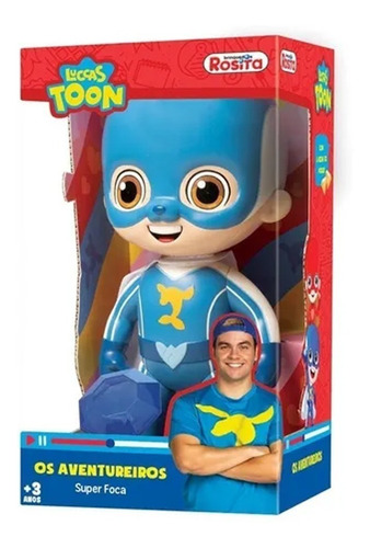 Boneco Super Foca + Pedra Do Poder Aventureiros Luccas Neto