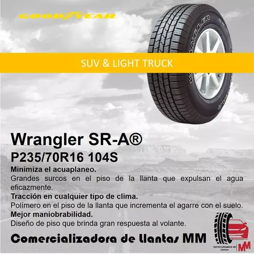 Paq. 2 Llantas 235/70r16 Goodyear Wrangler Sr-a P 104s