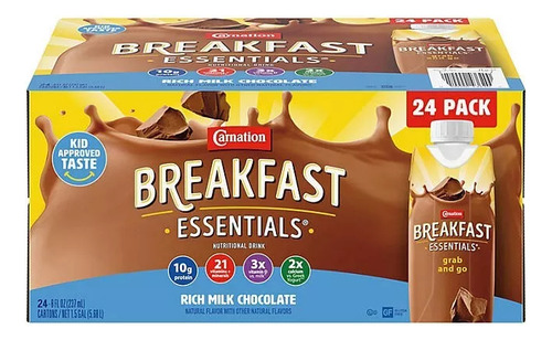Carnation Desayuno Esencial 24 Batido De Proteína. Chocolate
