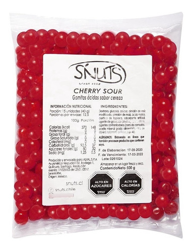 Gomitas Cherry Sour 500 Gr