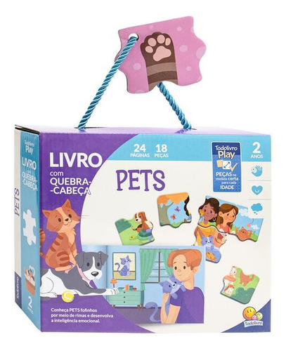 Coleção Todolivro Play 2 Anos + Quebracabeça 2 Vol: Pets + Fazenda, De Todolivro. Editorial Kit De Livros, Capa Mole, Edição 20230101 00:00:00 Em