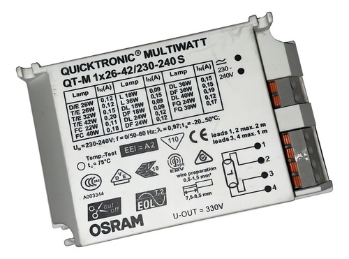 Reator Eletronico Qt-m 1x26-42w 220v Quicktronic Osram