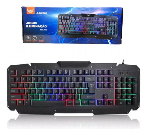 Teclado Gamer Led Painel De Metal Altomex A-gk600 Cor de teclado Preto