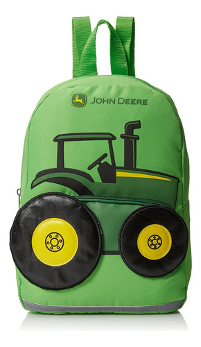 Mochila John Deere Tractor Para Niños Pequeños, Verde Lima,