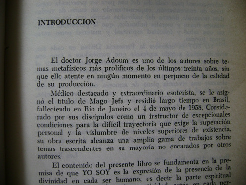 Yo Soy. Iniciado Y Poder Del Mago. Jorge Adoum (Usado)