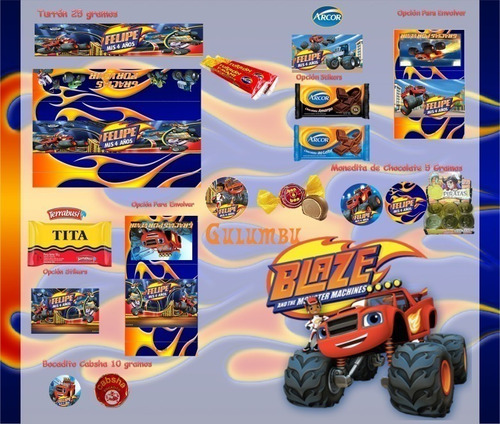 Kit Imprimible Blaze And The Monster Machine Candy Editable