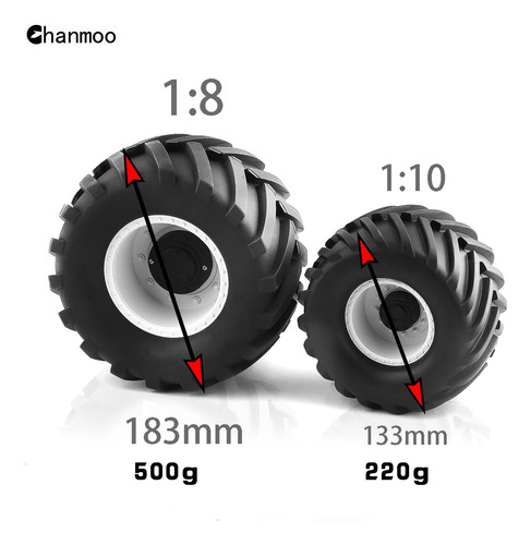 Llantas Y Ruedas De Camión Monstruo Rc 1/10 Chanmoo Con