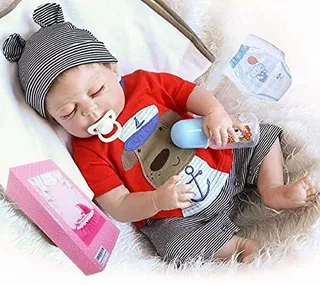 Reborn Baby Boy Doll Full Body Silicone 18inches 45cm Realis