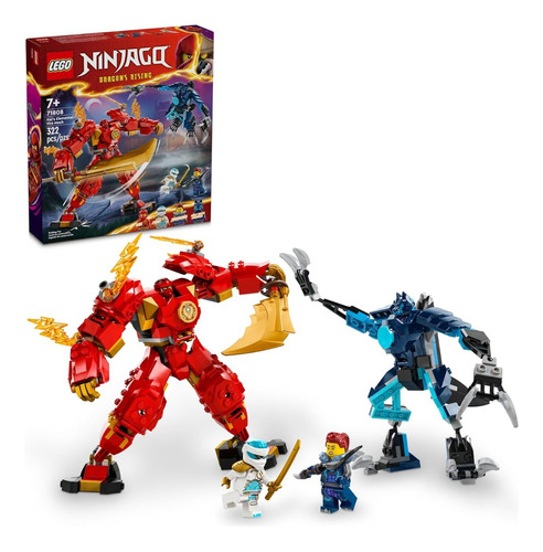 LEGO® NINJAGO® Mech Elemental del Fuego de Kai juguete de construcción ninja con un mech personalizable para interpretar batallas y minifiguras de Kai y Zane 71808