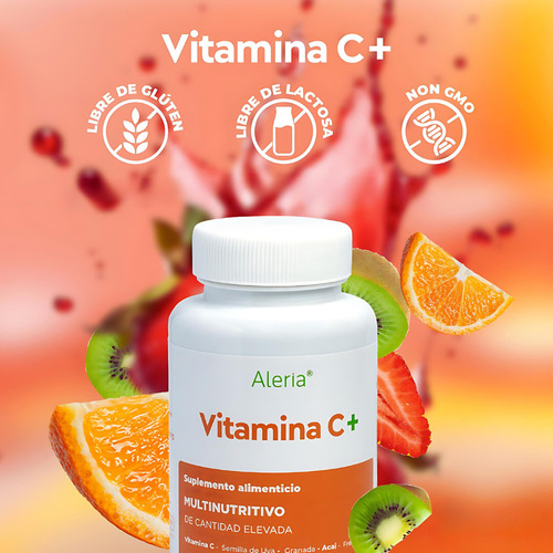 Vitamina C De 120 Cápsulas Con Açaí, Fresa, Semilla De Uva, Sabor Sin sabor
