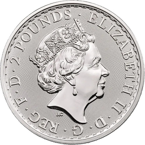 Imagen 2 de 5 de Moneda Britannia Elizabeth Ii Plata Silver 2022 1 Onza .999