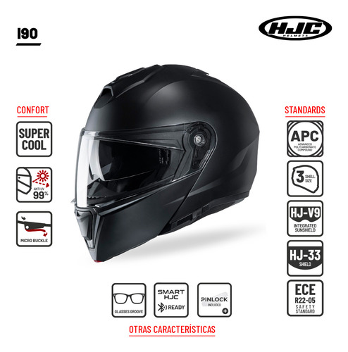 Casco Hjc Rebatible I90 Lark Mc10