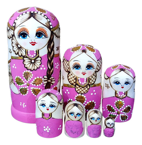 7x Matryoshka Crafts Shelf Adornos De Muñecas Rusas De