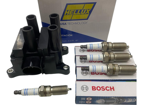 Bobina Encendido Hellux Y Bujias Bosch Ford Escape 2.0 01/03