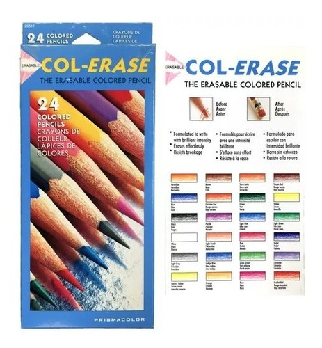 Prismacolor Col-erase Set De 24 Lapices De Colores Borrable