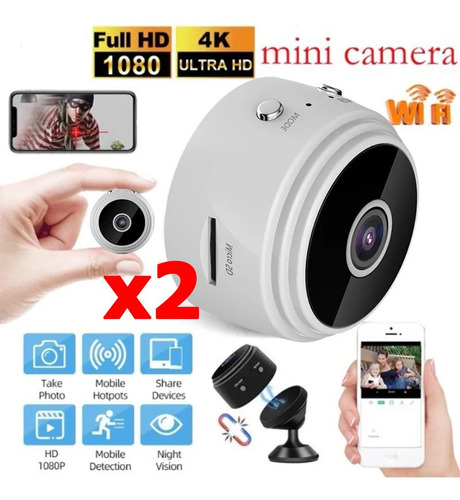 2pcs Cámara Espía Miniatura A9 Hd De 1080p