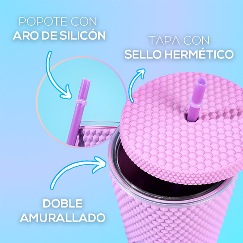 Termo Vaso Con Diseño Degradado 750ml Material Texturizado Verde Claro